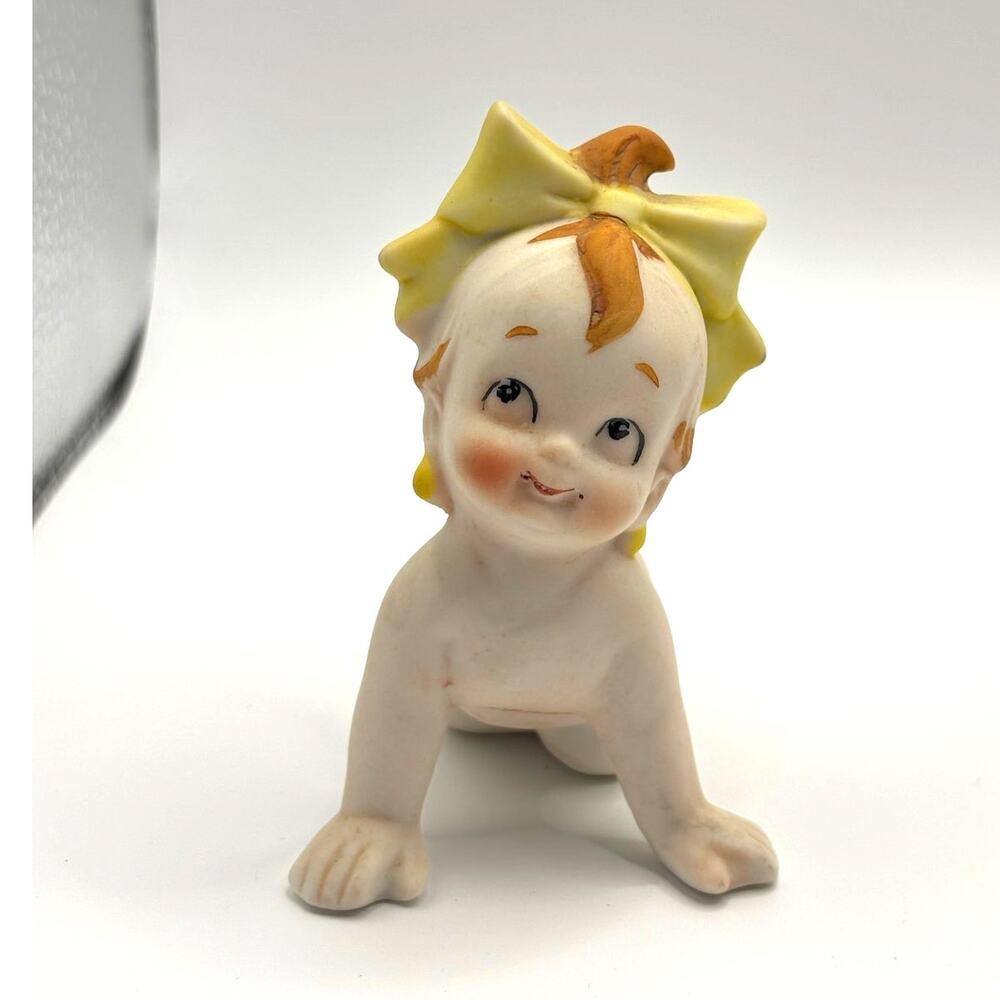 Vintage 1950's Lot of 4 Lefton Kewpie Baby Style Bisque Porcelain figurines - Picture 6 of 9